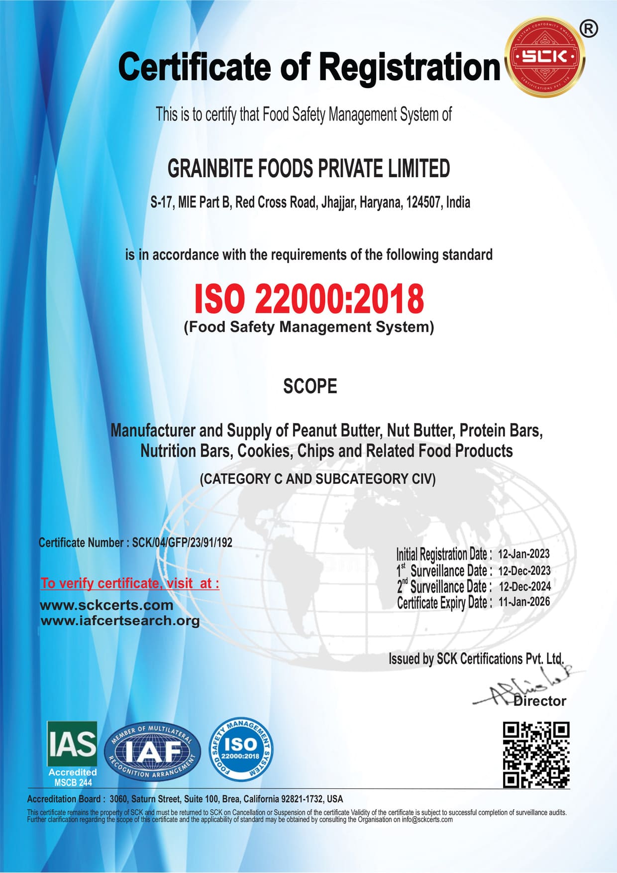 ISO Certificate Grainbite